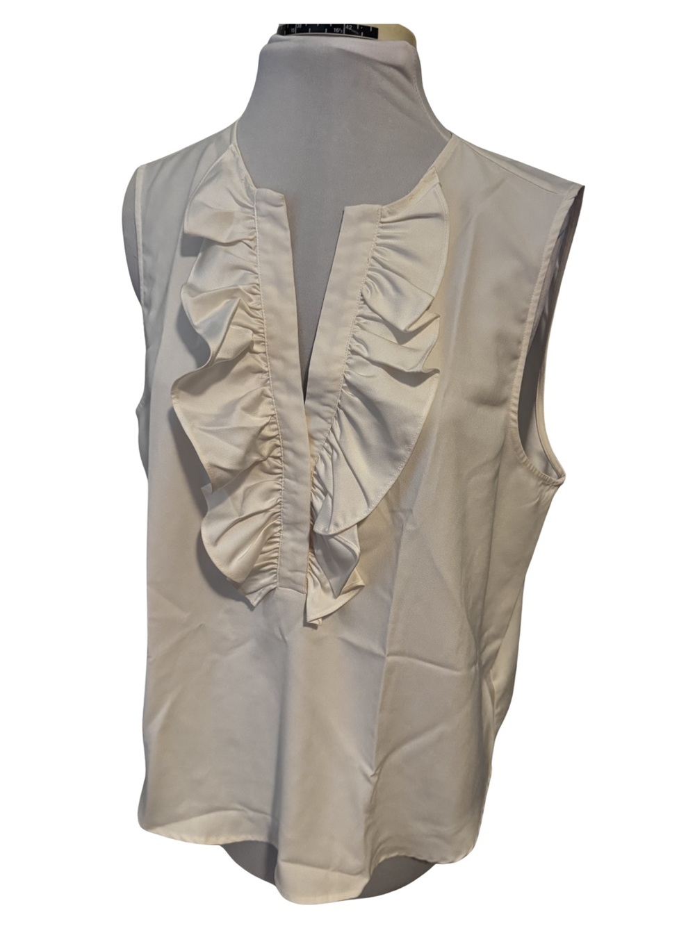 J.Crew Sleeveless Ruffle Blouse large